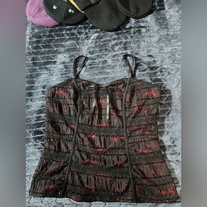 My Michelle Black and Red Women's Top